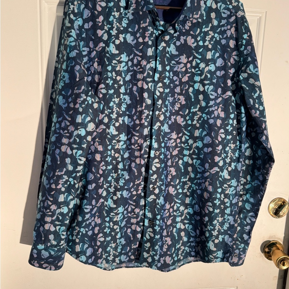 Bugatchi Multicolor Floral Button Down Shirt - image 1